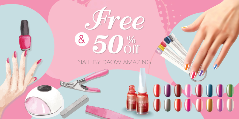 รับสิทธิ์ มา 3 จ่าย 2 เมื่อรับบริการทำเล็บครบ 1,000 บาทขึ้นไป ที่ NAIL BY DAOW AMAZING สาขาเมเจอร์ปากเกร็ด